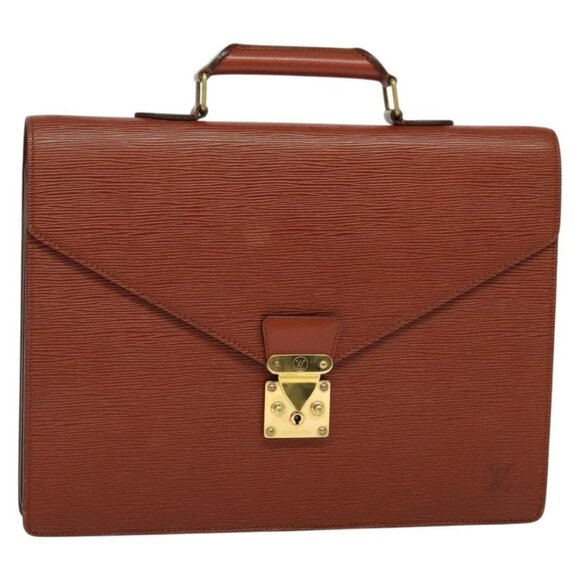 LOUIS VUITTON Epi Serviette Conseiller Briefcase Brown M54423 LV Auth BA4562 - Picture 1 of 16